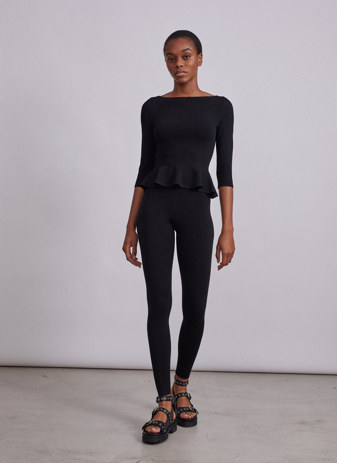 Tunique en maille stretch ALAÏA TUNIQUE EN MAILLE STRETCH NOIR